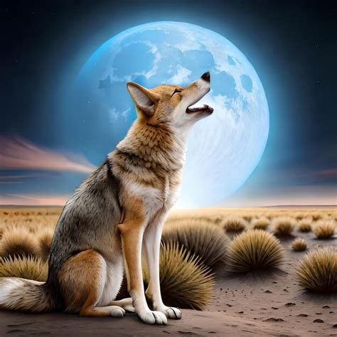 coyotes howling at the moon